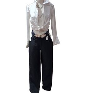 Scotch & Soda Maison Scotch  Women Black Textured Side Stripe Pants ONLY